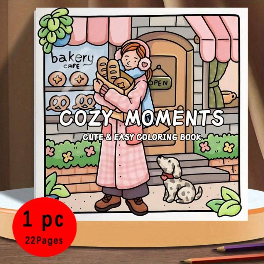 1 本 COZY MOMENTS 彩色书，22 页，软封面，缓解压力，身临其境，适合亲子娱乐、学校用品、返校 - 單件 - 查看 1