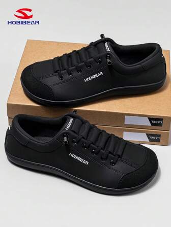 HOBIBEAR Zapatos minimalistas de suela ancha y cómoda para hombre y mujer, con una sola correa, transpirables y cómodos para trail running y caminar. Superficie de cuero de PU