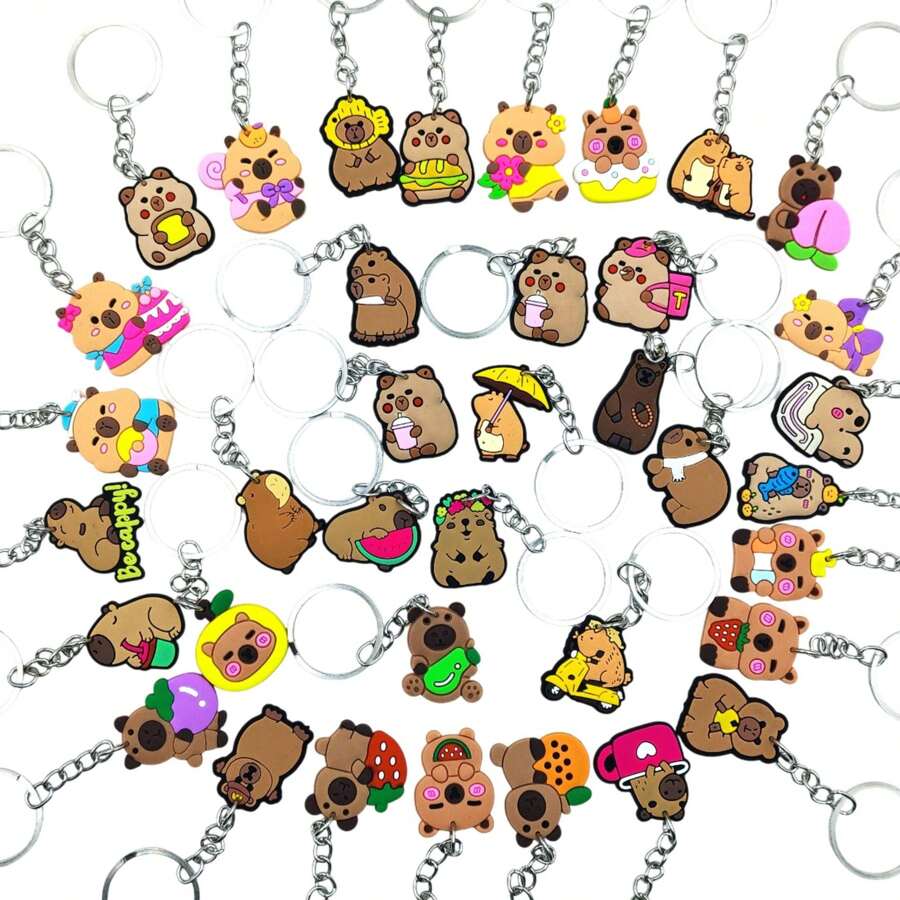 1 pieza Llavero/colgante de Capibara 2025 nuevo, decoración de habitación linda, accesorio para mochila, colección de pasatiempos - regalo de vacaciones, regalo de cumpleaños, regalo para aficionados