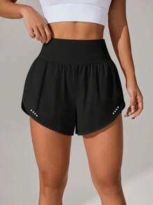 Plus Size Women's High Waist Elastic Drawstring Sports Shorts, Suitable For Running, Yoga, Outdoor Tennis, Golf, All-Match, Spring/Summer