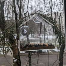 Bird Feeder Birds House For Outdoor, Window Bird Feeder With Strong Suction Cups For Wild Birds, Cardinal, Bluebird Clear Bird Feeder Acrylic Transparent Bird Food Container Outdoor Hanging Bird Feeding Station For Indoor Outdoor Garden - 無色 - 查看 3