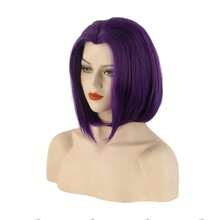 标志性的乌鸦紫色假发：精心复制角色独特的头发，提供鲜艳的色彩和迷人的形状，对于想要在活动和聚会上完美演绎乌鸦角色的粉丝来说，这是必备之选 - 紫色 - 查看 3