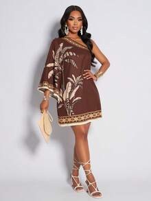 AIJ Robe décontractée à imprimé forêt tropicale et à franges pour femmes Amarilo, convient pour les trajets quotidiens et les vacances, nouvelle robe à imprimé floral pour le printemps/été