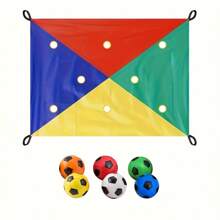 Juego de 4 colores Cornhole con set de lanzamiento - 78"X57" Juego de fiesta para exteriores/interiores con 6 pelotas aleatorias, adecuado para trabajo, ocio y fiesta (amarillo/rojo/azul/verde), diversión para fiestas en la playa, apto para actividades grupales