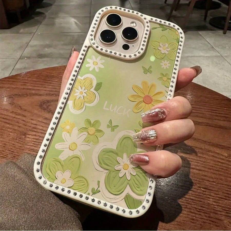 Funda para teléfono 1PC Teléfono Bling de Doble Cara, Parte Trasera Dura Suave a Prueba de Golpes, Multicapa, TPU + PC, Compatible con 16/15/14/13/12/11 Pro/Plus - Blanco - Ver 1