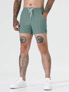 1pc Elastic Sports Shorts For Men, Suitable For Running, Training, Fitness, Basketball In Spring/Summer