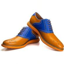 Men's Oxford Shoes Dress Shoes Men's Lightweight Lace-Up Fashion Shoes-20256688 - 藍色-03 - 查看 1