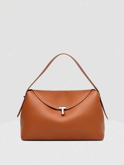 حقيبة كروس بودي نسائية سوداء قطعة واحدة، حقيبة كروس بودي بقفل حرف T، مئات من حقائب النساء للتنقل، حقائب كتف نسائية، حقائب توت بلون سادة، مناسبة للنساء، موظفات المكاتب، الأمهات في منتصف العمر، ذوي الياقات البيضاء في العمل، التنقل للعمل، للاستخدام في النزهات