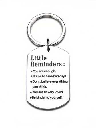 1 件女士小提醒励志钥匙扣，不锈钢生日圣诞礼物，适合儿子女儿最好的朋友