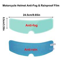 6/4/2/1片装摩托车头盔防雾防雨膜，通用头盔镜片防雾贴片，耐用PET纳米涂层，视野清晰，骑行配件 - 彩色 - 查看 6
