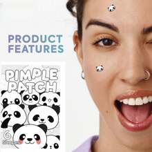 24/120片可爱熊猫痘痘贴，痘痘贴遮盖痘痘和瑕疵，温和清洁身体皮肤贴，节日礼物