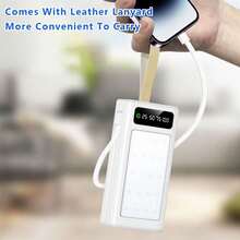 50000mAh Large Capacity Power Bank 22.5W External Battery Fast Charging Mobile Power Supply Equipped With LED Flashlight LED Power Display Comes With Detachable 2 Cables, Can Quickly Charge Mobile Phones/Electronic Products And Other Devices(5*10000mAh) - màu đen - Xem 8