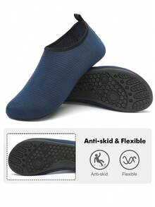 Leisfit 女士超轻沙滩/水鞋,防滑浮潜赤脚灵活游泳鞋,成人水上凉鞋 - 柔软防水,适用于专业防滑水鞋和室内/室外运动鞋,适合海滩、游泳、潜水和浮潜 - 藏蓝色 - 查看 6