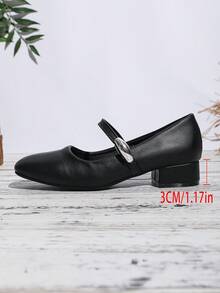 XCM Christmas Mary Jane Shoes, Women's Low-Heeled Shoes, Dress Shoes, Pumps, Low-Heeled And Chunky-Heeled Mary Jane Pumps Are Suitable For Women's Formal And Casual Wear. - 黑色 - 查看 7