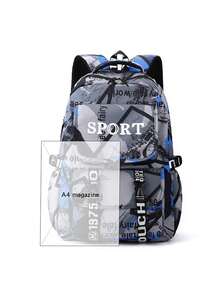 Schoolbag Male Junior High School Students High School Students College Students Computer Backpack Personalised Graffiti Large Capacity Shoulder Bag Large Capacity Bag