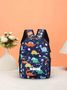 Individueller Schulanfang Einhorn Dinosaurier Mini Rucksack, personalisierter Name oder Feiertagsgruß Muster. Gestalte deinen eigenen Rucksack. Modisch lässig, vielseitig süßer Cartoon Einhorn Dinosaurier Bagger Baustellenfahrzeug Muster Rucksack. Leichter Münzbeutel, perfekt für Teenager für den täglichen Gebrauch, Ausflüge, Reisen und Einkaufen. Druckmusterposition zufällig - Text 2 - Übersicht 26