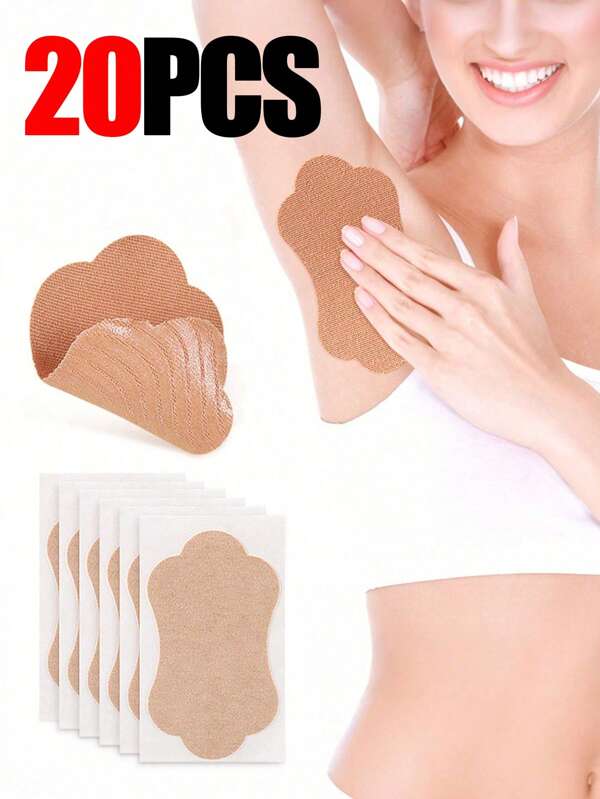 20 piezas Parches antitranspirantes desechables de tela no tejida invisible, parches antitranspirantes blancos minimalistas para axilas, para una sudoración duradera y efectiva, absorción de sudor invisible, para la comodidad debajo de los brazos, parches antitranspirantes para mujer y hombre, cuidado corporal para viajes, deportes, exteriores, verano