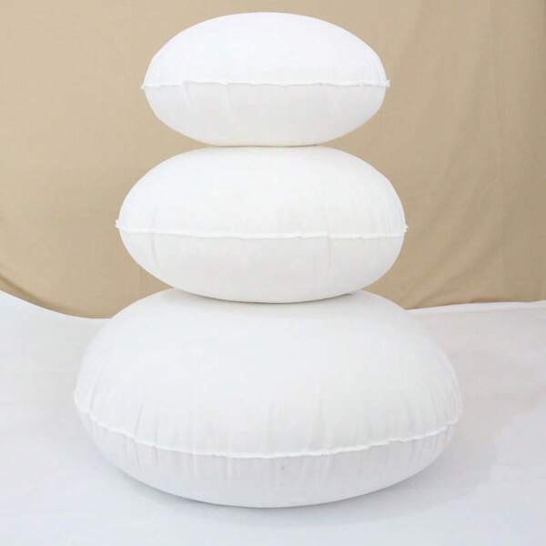 1 pieza Cojín redondo relleno de fibra ultrafina de 18 pulgadas de diámetro, apropiado para sala de estar, sofá, dormitorio, mesita de noche, sin funda de almohada