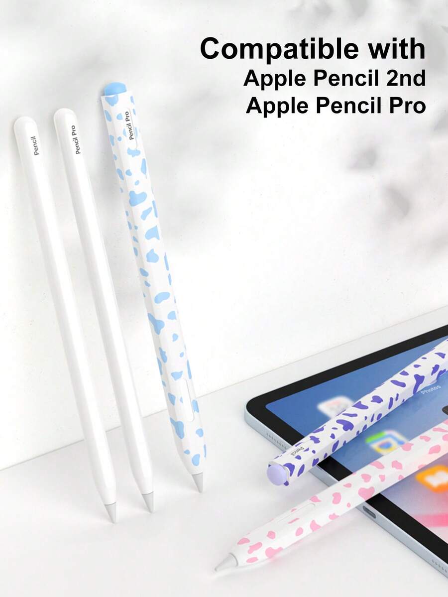 Cute Cow Pattern Silicone Case Compatible With Apple Pencil 1st/2nd Gen/Pro, Non-Slip Stylus Protective Cover, Suitable For IPad Stylus - Multicolor - View 1