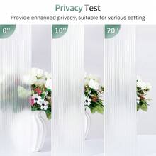 Reeded Glass Window Film, Privacy Frosted Glass Film, 3D Decorative Decals Removable Sun Blocking Anti UV Door Window Cover, No Glue Static Cling Vinyl For Bathroom Home Office, 17. 5" X 78. 7"