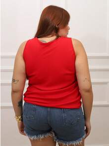 Kit Of 2 Women's Basic Social Tank Tops With Thick Straps, V-Neck, Lined In Duna Fabric - Red and Yellow - View 3