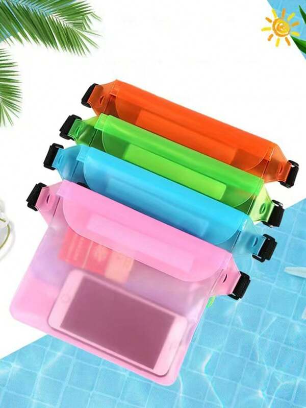 1pc Waterproof Phone Case, Touchscreen Outdoor Dry Bag, Transparent Seal Storage Pouch, Waist Pack For Swimming