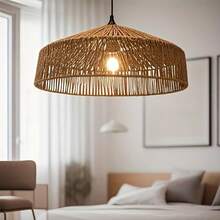 波西米亚编织灯罩 | 北欧风灯罩 | 极简风灯罩 | 家居餐厅装饰灯饰 (仅灯罩) - 棕色 - 查看 3