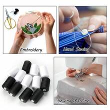 2/4/8/12件装 500米缝纫线 涤纶线 黑色 白色 坚固耐用缝纫线 缝纫线轴 涤纶 适用于手动缝纫机 - 彩色 - 查看 4