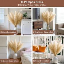 16PCS 40 Inch Fluffy Dried Pampas Grass Decor, Tall Ige Artcial Plants Boho Decor For Floor Vase Droom S Baby Shower Farmhouse Decoration