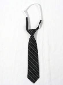 1 件装返校男女通用学院风简约条纹时尚短领带，无需打结男士领带 - 彩色 - 查看 13