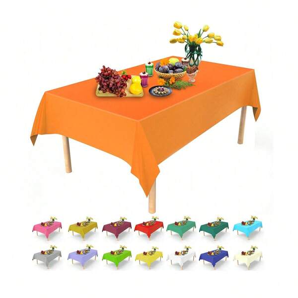 1 nappe jetable rectangulaire épaisse, imperméable et résistante à l'huile, en couleur unie, convenant pour les fêtes, pique-niques, hôtels, restaurants, mariages, décorations de maison, dans divers styles