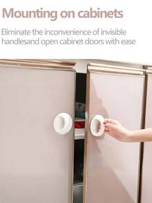 免钻门拉手、马桶盖升降器、抽屉和窗户粘性推拉手柄、粘性橱柜手柄、推拉门推拉抽屉窗口无痕滑动手柄无钉强力粘性壁橱手柄推拉门滑动 - 彩色 - 查看 3