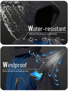 Cavva 男士冬季保暖内衬夹克 防水防风 多口袋滑雪外套 徒步露营登山滑雪