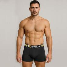 Kit 5 Cuecas Box Boxer De Microfibra Kyron Lisa Estampada Masculina - Multicolorido - Visão 4