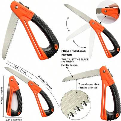 Portable Folding Hand Saw Slip Handle Hand GuardCompact Design Blade Hand Saw For Wood Camping Live Dry Wood Cutting Camping And Hiking