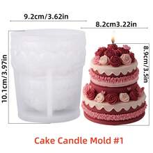 3D Rose Cake Shape Candle Silicone Mold DIY With Exquisite Floral Design For Valentine's Day, Birthday Parties, Aromatherapy & Home Decor Handmade Gift - Multicolor - View 12