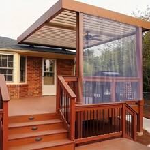 Daeidl Klare Outdoor Regenschutzabdeckung - Fleckbeständig, langanhaltend, 10 Gummibälle und ein Nylonseil, ideal für Outdoor-Balkon, Veranda, Pavillon, Landhausstil