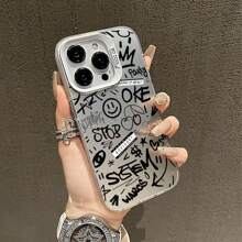 1 件时尚路标和涂鸦字母全身保护防摔手机壳，加厚防滑保护套适用于 iPhone11 12 13 14 11Promax 12Promax 13Promax 14Promax XR 15 15PRO 15PROMAX、GalaxyS20/S21/S22/S23/S24/S25/S24FE/S24Ultra/S25Ultra - 路牌塗鴉字母 - 查看 1