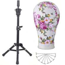 22INCH Wig Head Mannequin Head With Wig Stand ,Manikin Canvas Head For Wigs Making Display