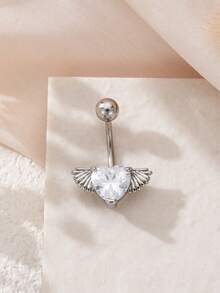迷人的翼狀穿孔肚臍環,適用於女性聚會/假日裝飾 - 銀色 - 查看 11