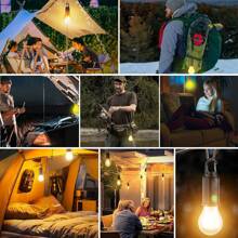 太阳能营地灯 - 500mAh 150LM IPX4 防水带挂钩 - 帐篷/钓鱼/停电应急灯 - USB 可充电夜灯 - 彩色 - 查看 11