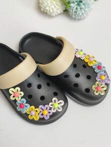 10个可爱甜美的多彩花朵DIY鞋饰，可拆卸多功能凉鞋、木屐、花园鞋装饰纽扣，适合日常穿着、购物、聚会、旅行和度假。