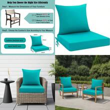 Outdoor Cushions For Patio Furniture Outdoor Seat Cushion Waterproof Hampton Bay Deep Seat Replacement Couch Chair Cushions For Garden Lawn Backyard Deck 24 X 24 Peacock Blue - 孔雀藍 - 查看 1