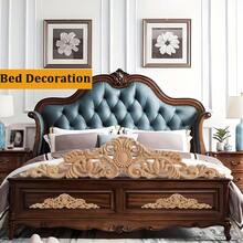 1 件 30cm/40cm/50cm 长木质贴花贴花木质装饰贴花贴花 DIY 木质贴花未上漆木质雕花贴花适用于床门柜衣柜家具装饰