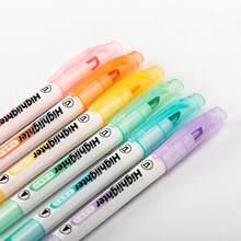 1 盒透明荧光笔 | 双面水晶笔尖设计，6 色马卡龙透明笔尖荧光笔套装，适合学生使用 | 高亮水性墨水，适合学习、办公、笔记 | 彩色荧光笔，标记精准，持久耐用 | 透明笔尖，易于检查剩余墨水 | 轻松书写，突出显示重点，非常适合书籍、文件和文具（颜色和款式随机发送）、学校用品、返校 - 彩色 - 查看 9