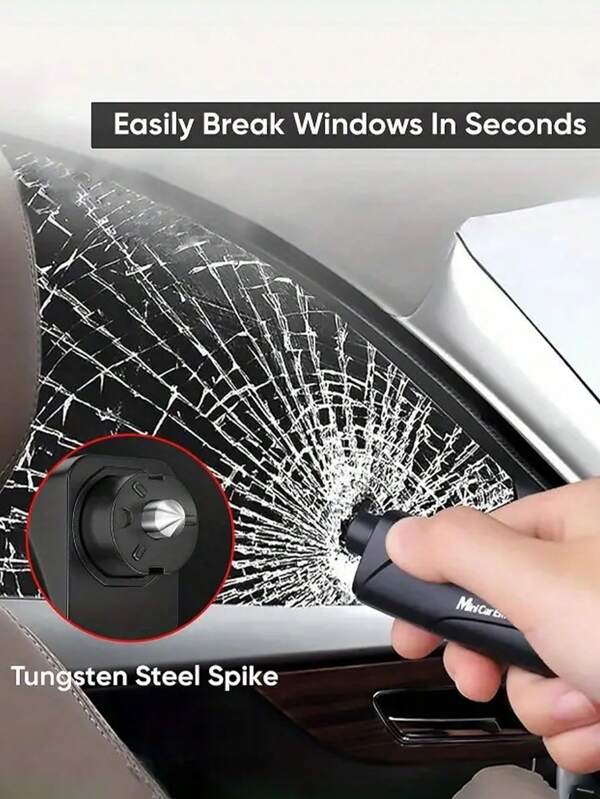 1 Pc Car Window Breaker, 3-In-1 Glass Breaker And Seat Belt Cutter, Car Emergency Escape Tool For Land And Underwater, Multi-Purpose Vehicle Emergency Device