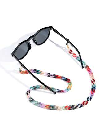 1 pieza Correa para gafas de acrilico de colores caramelo de moda | Correa antiperidida para gafas | Cuerda colgante unisex | Accesorio de gafas lindo y elegante, opción personalizada a juego