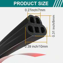 Universal Car Door Rubber Seal Strip Self Adhesive Automotive Door Soundproofing Weather Stripping Double Layer 5-Hole Auto Weatherstrip Fit Truck Pickup RVs - 16m - View 2