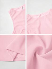 Women's Solid Color Fitted Backless Christmas Dress - Pink - View 11