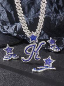 女士银色项链 - A-Z字母蝴蝶吊坠项链和手链套装，个性化链首饰，可刻名字或幸运字母，时尚礼物，适合特殊场合 - 蝴蝶型 - 查看 9